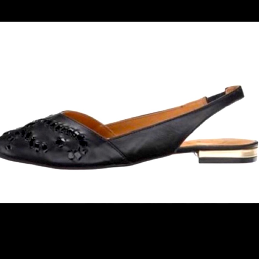 NEW JACK ROGERS RORY BLACK LEATHER SLINGBACK- 7 - Picture 3 of 7
